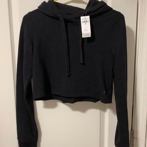 Black cropped Hollister Hoodie size S